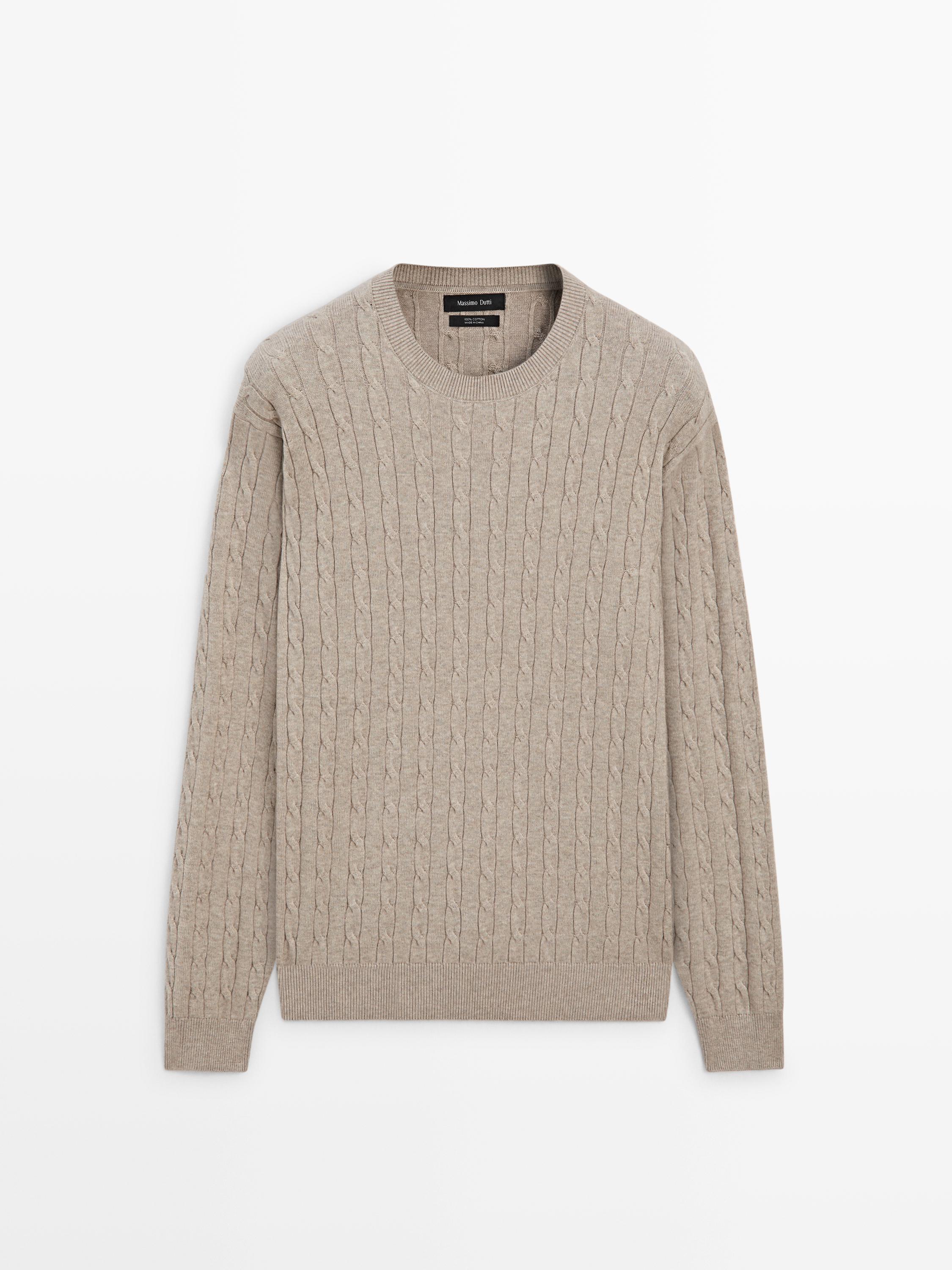100% cotton cable-knit sweater